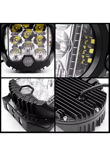 7 Inç Güçlü Off Road LED Çalışma Lambası Turuncu-Beyaz Turuncu Çakar ve Sabit 2 Modlu 50W (1 Adet) indirimleri