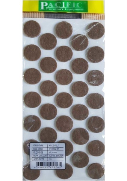 Yapışkan Keçe 24mm Kahve