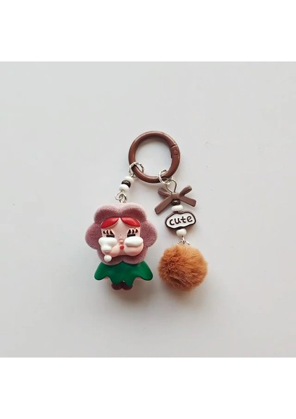 Kawaii Mini Crybaby Anahtarlık Çizgi Film Yaratıcı Üç Boyutlu Bebek Okul Çantası Kolye Dekor Araba Anahtar Zinciri Kadınlar ve Erkekler Hediyeler Renk: 6 (Yurt Dışından)