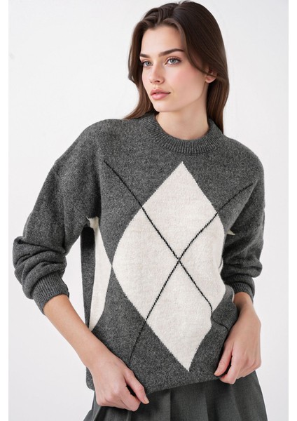 Kadın BDART Oversize Triko Kazak Kömür Grisi