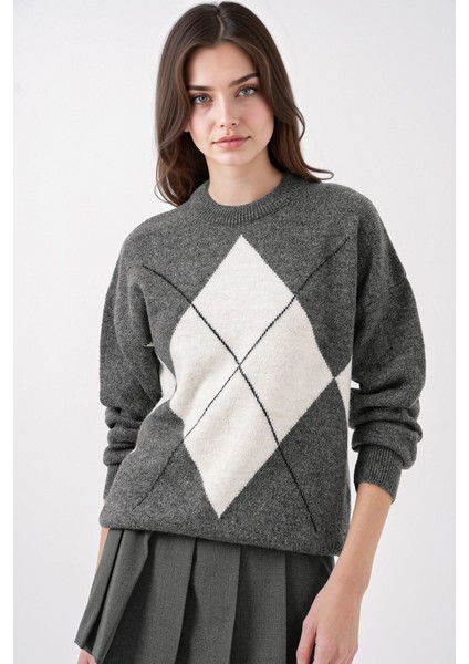 Kadın BDART Oversize Triko Kazak Kömür Grisi modelleri