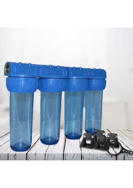 Daire Bina Sayaç Girişi 4 Aşama Su Arıtma Sistemi Yıkanabilir - Gac - Silifoz - Blok Karbon modelleri