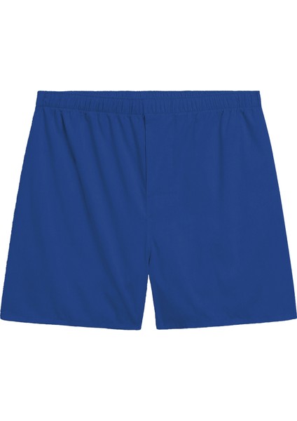 Erkek Pamuklu Poplin Boxer, Üçlü Paket, Siyah-Lacivert-Mavi, Large