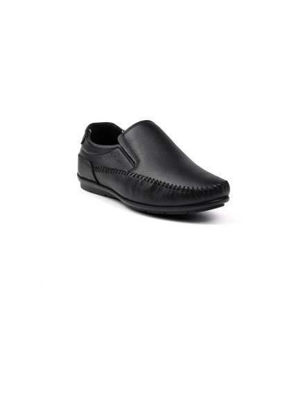 Erkek Siyah Hakiki Deri Ayakkabı, Ortopedik Taban Loafer Ayakkabı Mevsimlik Günlük Casual Ayakkabı modelleri