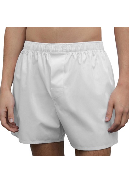 Erkek Pamuklu Poplin Boxer, Ikili Paket, Beyaz-Mavi, 2xlarge