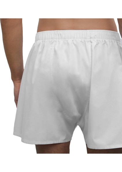 Erkek Pamuklu Poplin Boxer, Ikili Paket, Beyaz-Mavi, 2xlarge