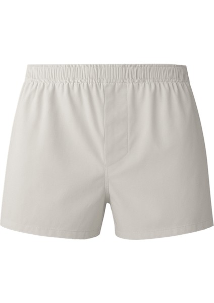 Erkek Pamuklu Poplin Boxer, Tekli Paket, Kırık Beyaz, Large fırsatları