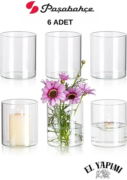 Orta Boy Cam Vazo 20CM 6 Adet