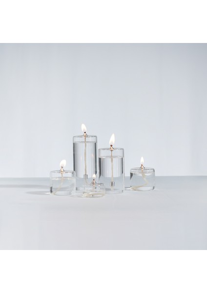 Glass Cylınder Kristal Cam Dekoratif Mum - 5'li fiyatları