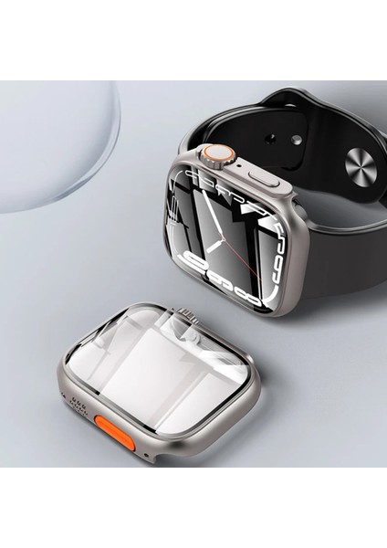 Apple Watch Series 11 42MM 46MM/SE 3 40MM 44MM Akıllı Saati Ultra'ya Dönüştüren Kasa ve Ekran Koruyucu Ultra Çevirici Adaptör Apple Watch Saatinize Ultra Görünümü Verir modelleri