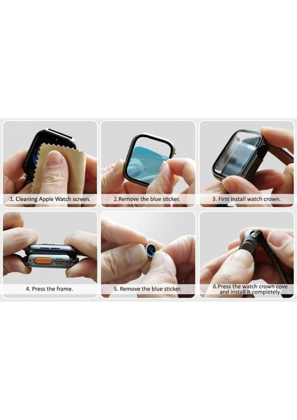 Apple Watch Series 11 42MM 46MM/SE 3 40MM 44MM Akıllı Saati Ultra'ya Dönüştüren Kasa ve Ekran Koruyucu Ultra Çevirici Adaptör Apple Watch Saatinize Ultra Görünümü Verir indirimleri