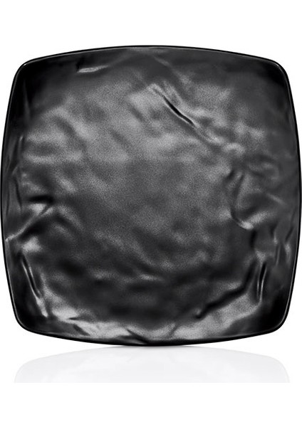 M7121.BL - Carre Matt 6'lı Siyah Kare Pilav ve Kahvaltı Tabak Seti 21,5X26 Cm, Thermoset Melamin