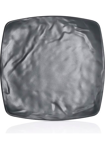 M7121.G - Carre Matt 6'lı Gri Kare Pilav ve Kahvaltı Tabak Seti 21,5X26 Cm, Thermoset Melamin