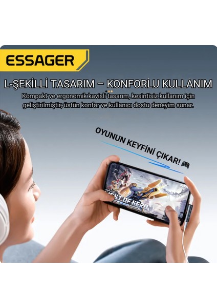 L Tip Type-C To 3.5mm Ses ve Kulaklık Çıkışı, Hifi Ses Destekli, Telefon, Tablet, Pc Uyumlu indirimleri