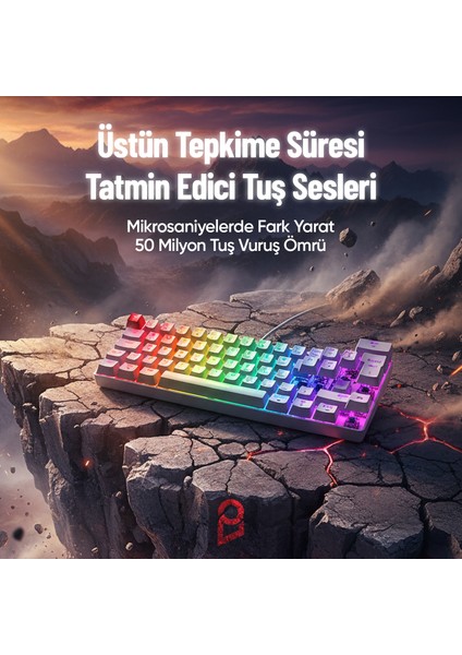 60 Tuş Mekanik Klavye Rgb Aydınlatmalı Oyuncu Klavyesi Red Switch Q Kablolu Hot Swap Beyaz Klavye modelleri