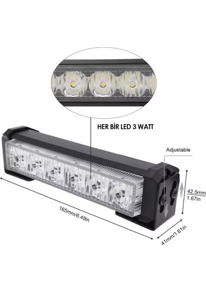 Turuncu Çakar LED 9 Farklı Modlu 12VOLT 36WATT Gücünde Kaliteli Model 2 Adet fırsatları