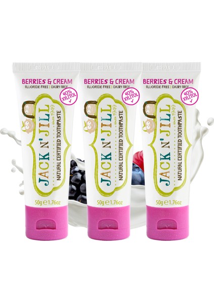Jack N’jill Doğal Sertifikalı Diş Macunu - Orman Meyve Aromalı 3’lü Paket (3X50G)