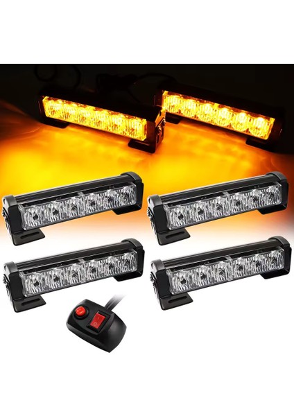 Turuncu Çakar LED 9 Farklı Modlu 12VOLT Toplam 72WATT Gücünde Kaliteli Model (4 Adet)
