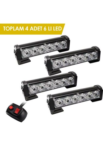 Turuncu Çakar LED 9 Farklı Modlu 12VOLT Toplam 72WATT Gücünde Kaliteli Model (4 Adet) fiyatları