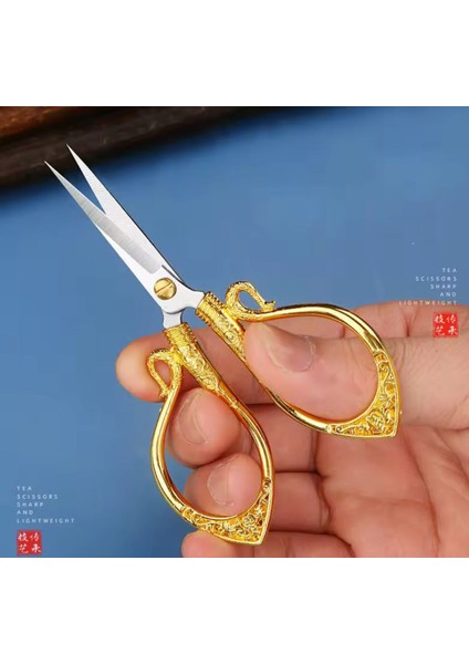 Kuğu Söz Nişan Makası, Kurdele Açılış Özel Gün Merasim Dikiş Nakış Makası Gold modelleri