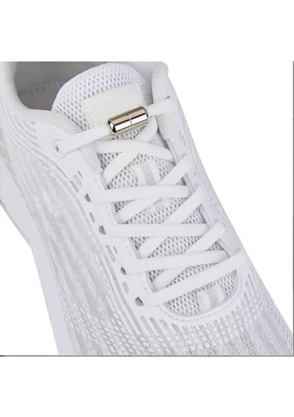 Metal Vidalı Kilitli Akıllı Elastik Outdoor Ayakkabı Bağcığı Yassı 100CM 1 Çift