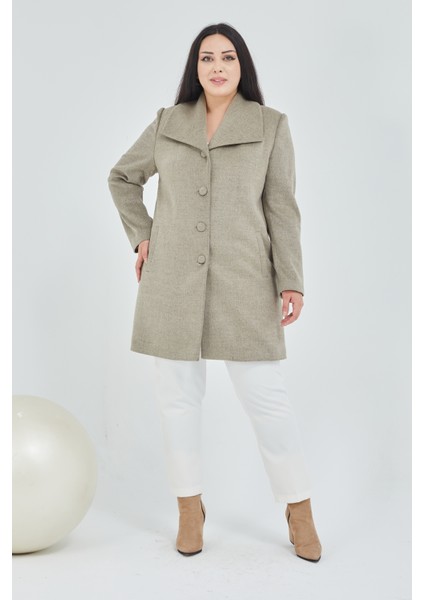 Kadın Büyük Beden Mendil Yaka Kaban fırsatları