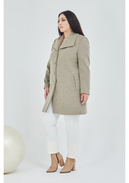 Kadın Büyük Beden Mendil Yaka Kaban indirimleri