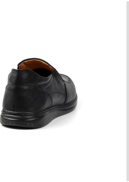 Erkek Siyah Hakiki Deri Ayakkabı, Ortopedik Taban Loafer Ayakkabı Günlük Casual Ayakkabı indirimleri