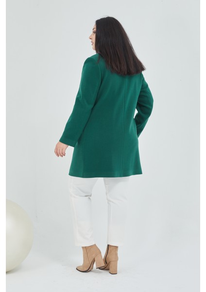 Kadın Büyük Beden Mendil Yaka Kaban