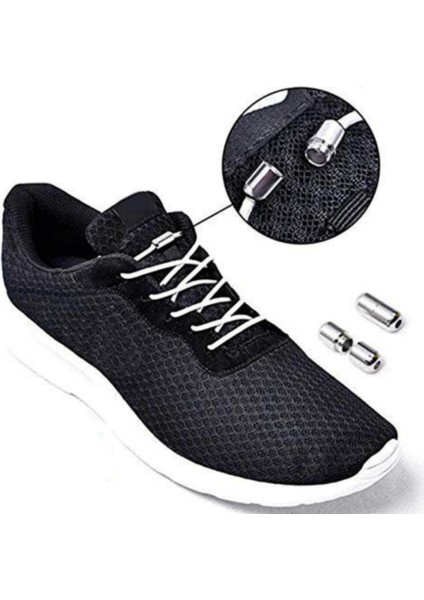 Metal Vidalı Kilitli Akıllı Elastik Outdoor Ayakkabı Bağcığı Yuvarlak 100CM 1 Çift modelleri