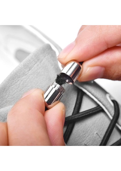 Metal Vidalı Kilitli Akıllı Elastik Outdoor Ayakkabı Bağcığı Yuvarlak 100CM 1 Çift indirimleri