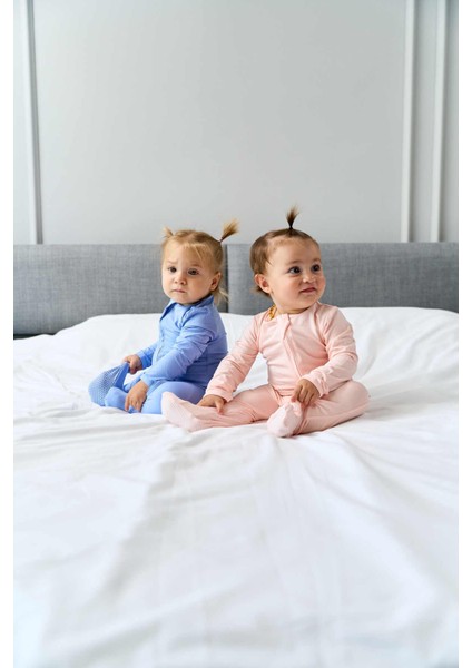 Organik Bambu Ayaklı Tulum – Çift Taraflı Fermuar, Nefes Alabilen Kumaş