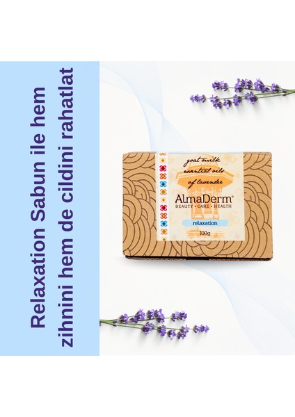Lavanta, Keçi Sütü ve Argan Yağlı Rahatlatıcı ve Yatıştırıcı %100 Doğal Sabun 100GR Almaderm