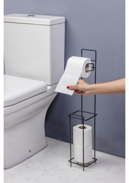 Metal Kağıt Havluluk ve WC Kağıtlık Organizer 64x13x12 cm Siyah fırsatları