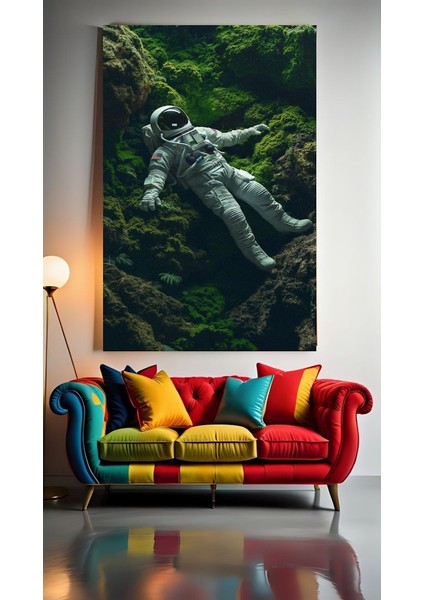 Yorgun Astronot V20 Ev Duvar Salon Güzellik Salonu Ofis Dükkan Dekarasyon Kanvas Tablo