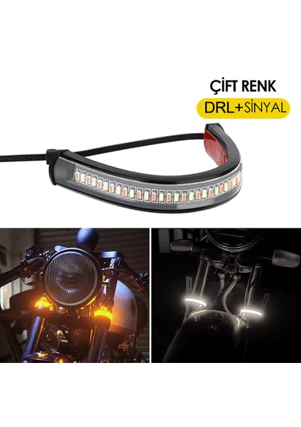Motosiklet Sinyal ve Gündüz Ledi 12 Volt Sinyal + Beyaz Drl Esnek LED (2 Adet) indirimleri