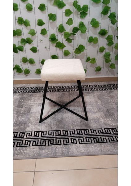 Metal Puf Teddy Kumaş Dekoratif Çok Amaçlı Peluş Puf Tabure Bench Koltuk Sandalye indirimleri