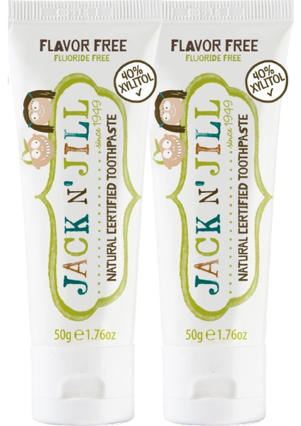 Jack N’jill Doğal Sertifikalı Diş Macunu - Aromasız 2’li Paket (2X50G)