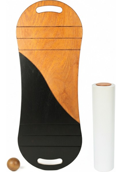 Denge Tahtası Balance Board Çift Fonksiyonlu Gym Board Rocket Board 73 x 28 cm Kahverengi