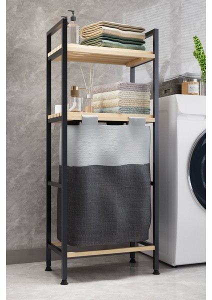 Çamaşır Sepeti Ahşap ve Metal Gövde 40 Litre Sökülebilir Yıkanabilir Kumaş 100x39x22 cm indirimleri