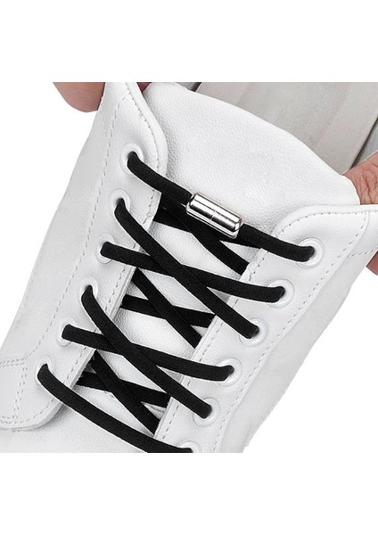 Metal Vidalı Kilitli Akıllı Elastik Outdoor Ayakkabı Bağcığı Yassı 100CM 1 Çift fiyatları