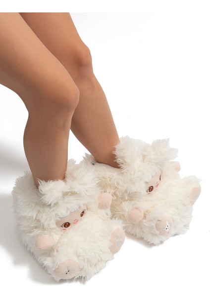 Lingo Kadın Hayvanlı Panduf Bej 36/41