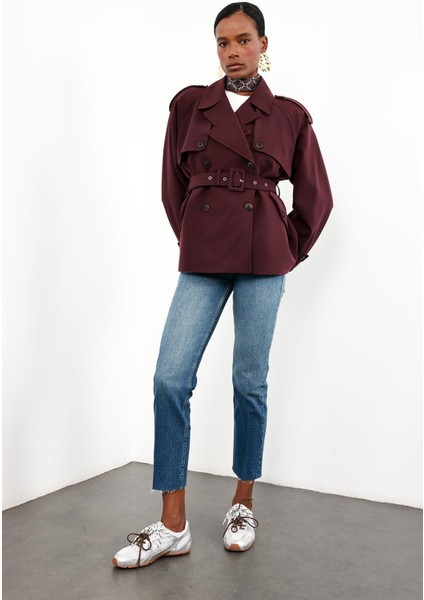 Mürdüm Rüzgarlıklı Midi Trençkot 9587 fiyatları