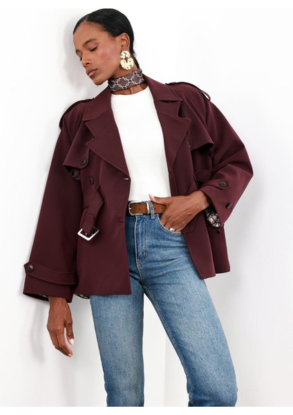 Mürdüm Rüzgarlıklı Midi Trençkot 9587 fırsatları