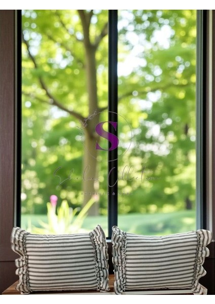 Antrasit Keten Bohem Fırfırlı Vintage 2'li Dikdörtgen Kırlent Kılıfı fiyatları