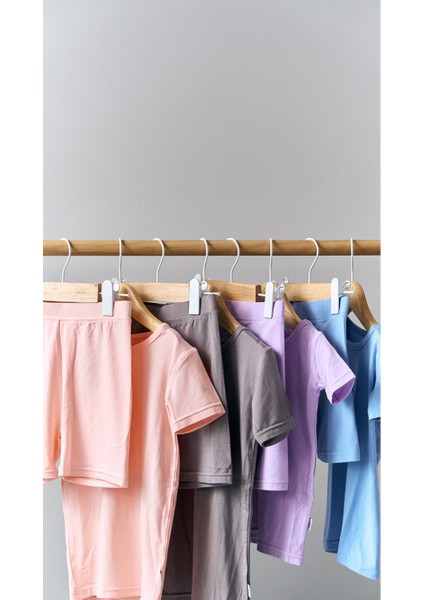 Organik Bambu Kısa Kollu Pijama Takımı – Yumuşak, Nefes Alabilen Kumaş