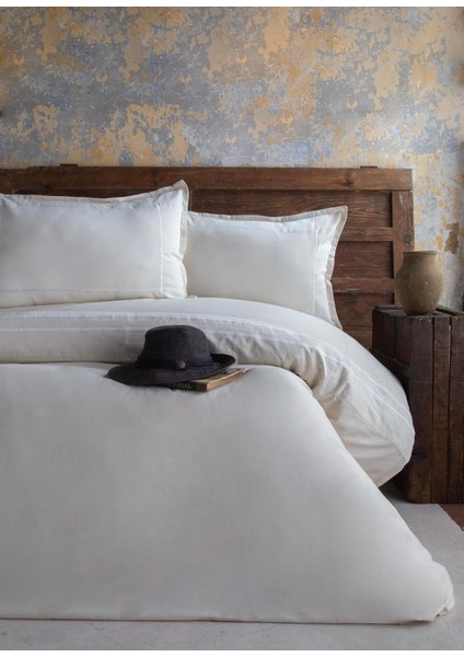 Runa Gri Çift Kişilik Pamuk Saten Nevresim Takımı