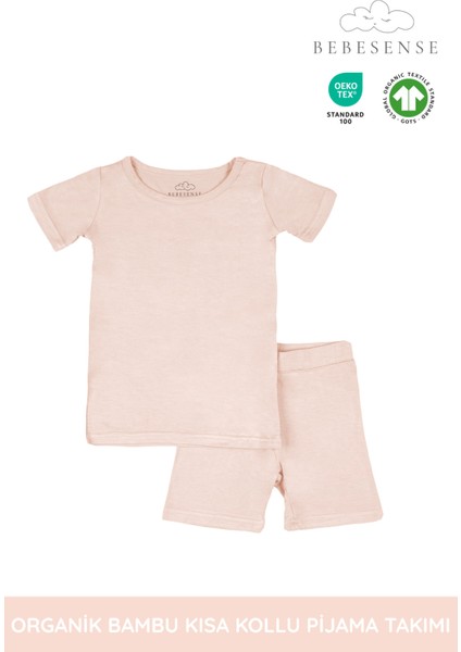 Organik Bambu Kısa Kollu Pijama Takımı – Yumuşak, Nefes Alabilen Kumaş