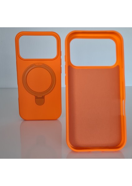 iPhone 17 Pro Magsafe ile Uyumlu Standlı Yumuşak Soft Mükemmel Manyetik Silikon Kılıf modelleri