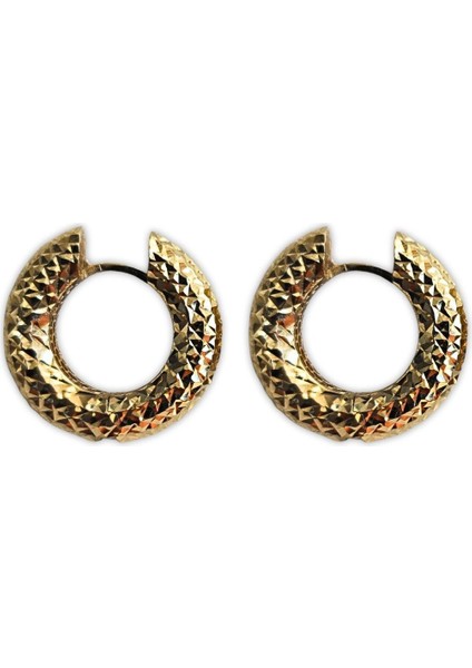 Kalemli Halka Altın Küpe